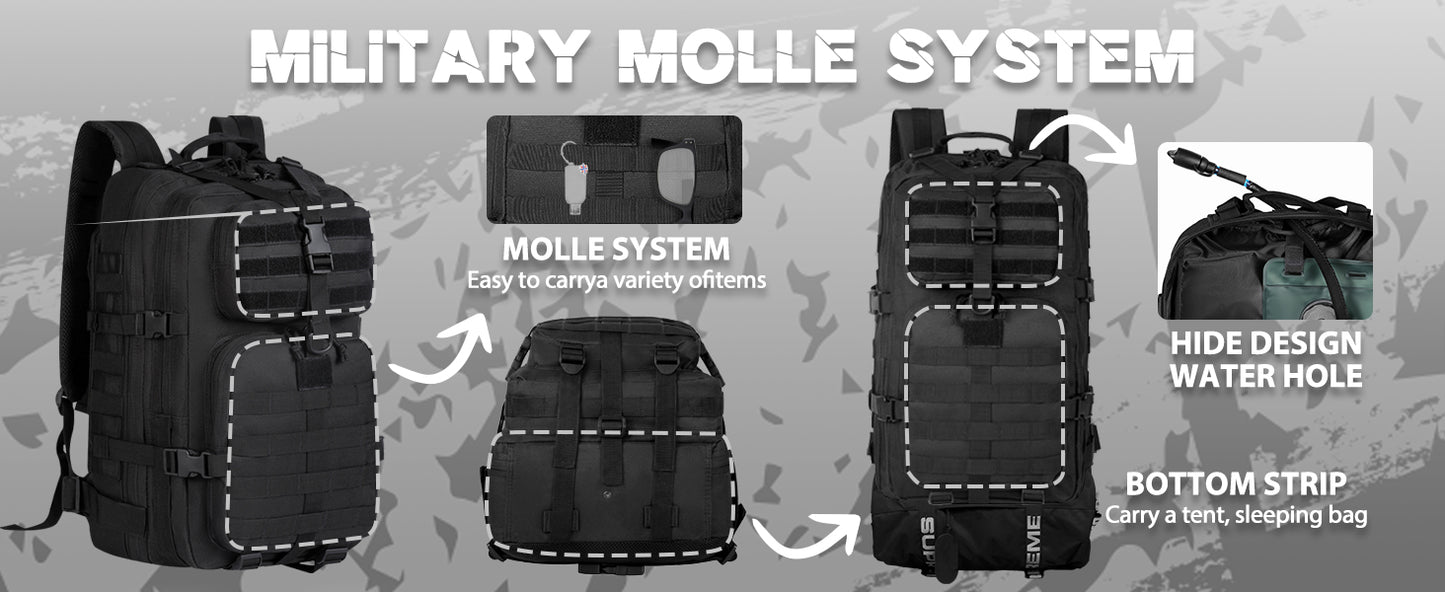 40L Military Backpack - Black