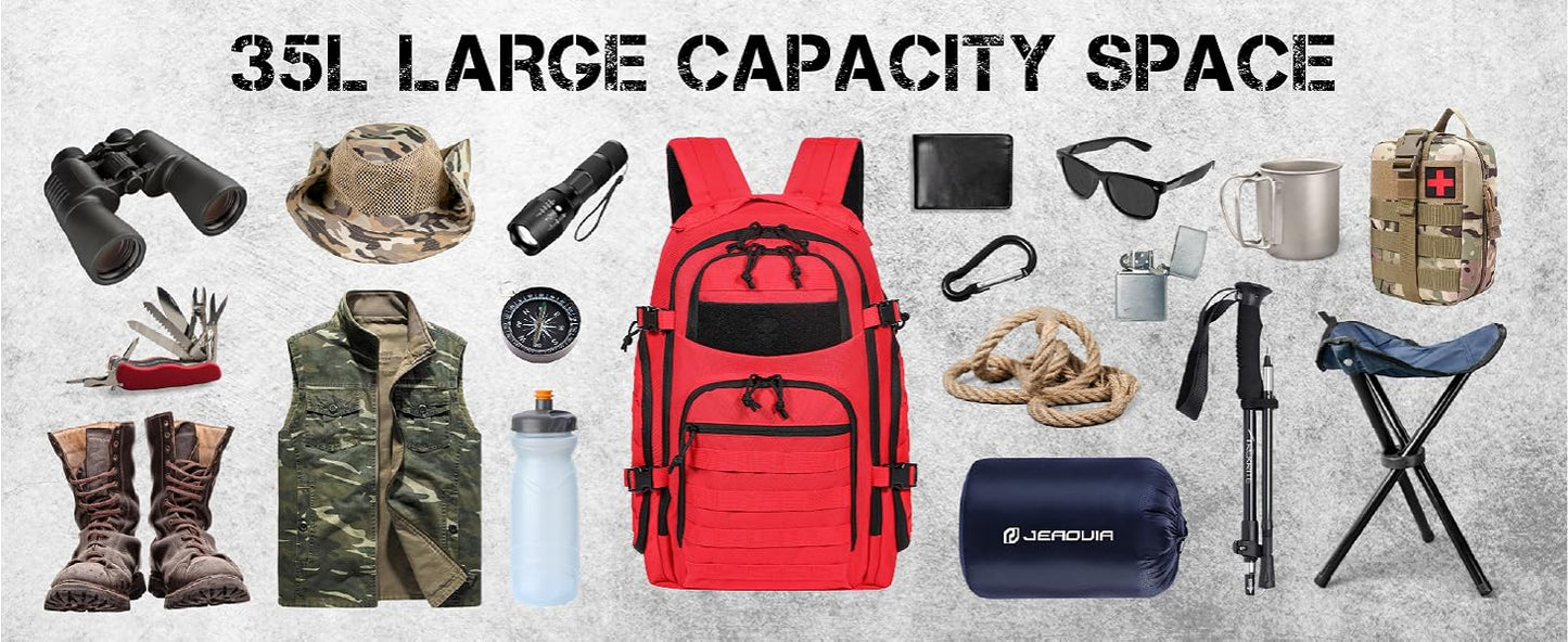 35L Tactical Backpack - Red