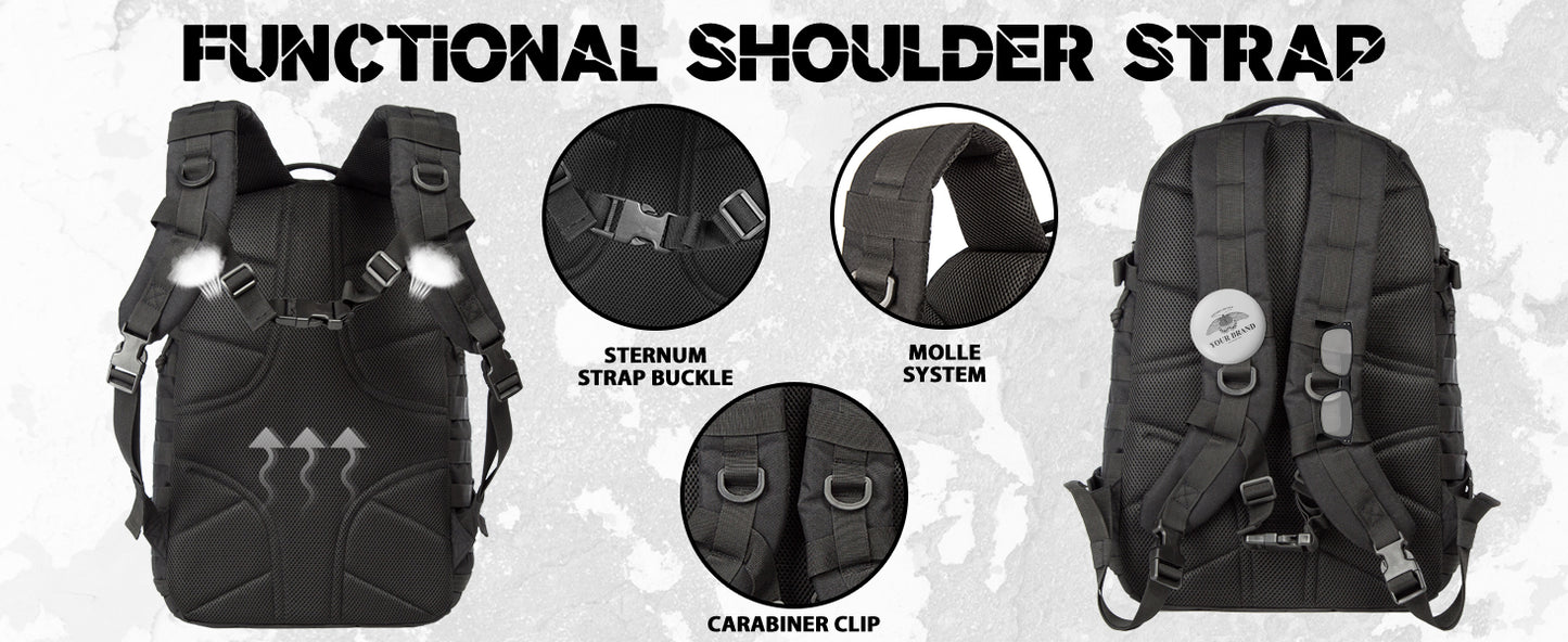 35L Tactical Backpack - Black