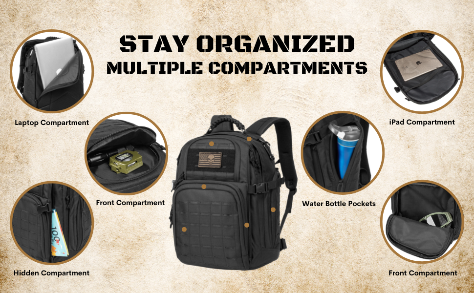 40L Tactical Backpack - Black