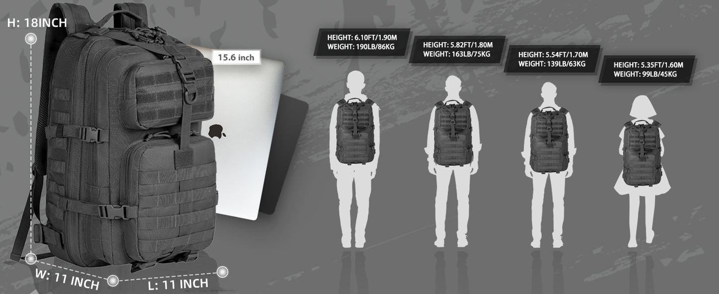 40L Military Backpack - Grey