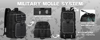 40L Military Backpack - Black