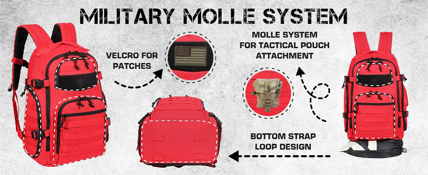 35L Tactical Backpack - Red