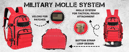 35L Tactical Backpack - Red