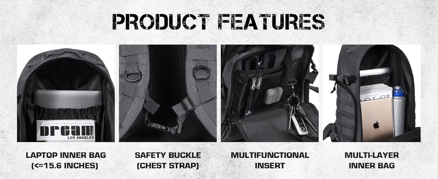 35L Tactical Backpack - Grey