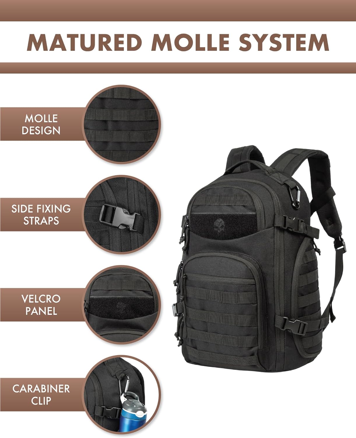 35L Tactical Backpack - Black