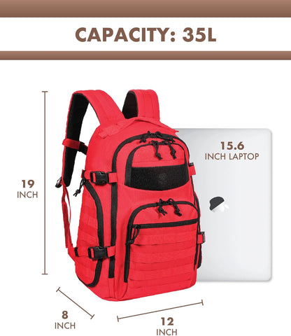 35L Tactical Backpack - Red