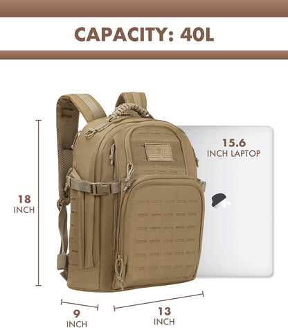 40L Tactical Backpack - Khaki