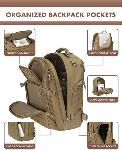 40L Tactical Backpack - Khaki