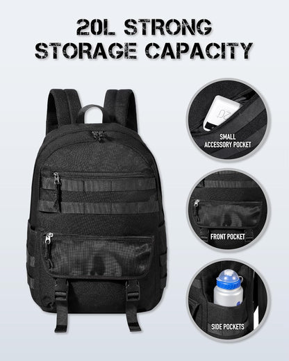 20L Tactical Backpack - Black