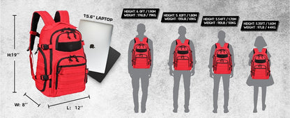35L Tactical Backpack - Red
