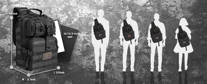 15L Tactical Sling Bag - Black