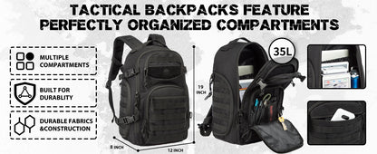 35L Tactical Backpack - Black