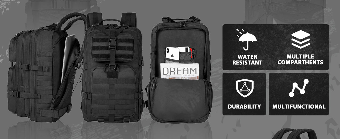 40L Military Backpack - Black