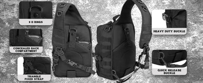15L Tactical Sling Bag - Black