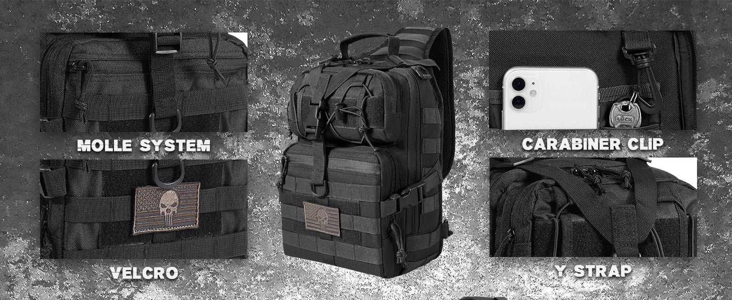15L Tactical Sling Bag - Black