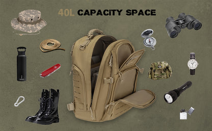 40L Tactical Backpack - Khaki