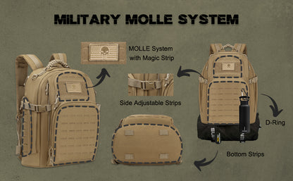 40L Tactical Backpack - Khaki