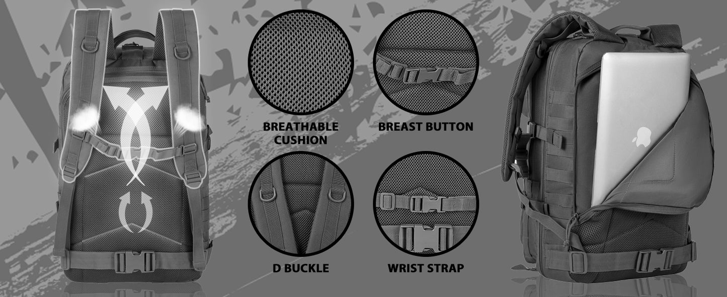 40L Military Backpack - Grey