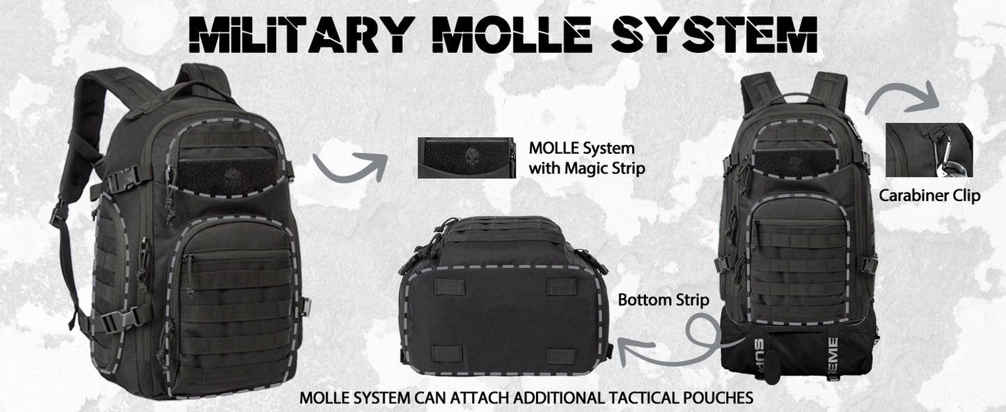 35L Tactical Backpack - Black