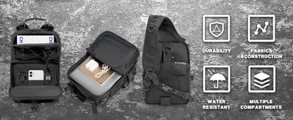 15L Tactical Sling Bag - Black